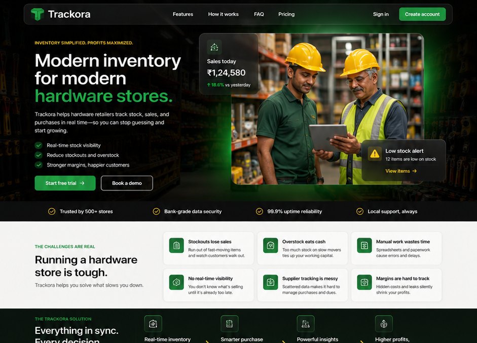 Trackora hardware store management system